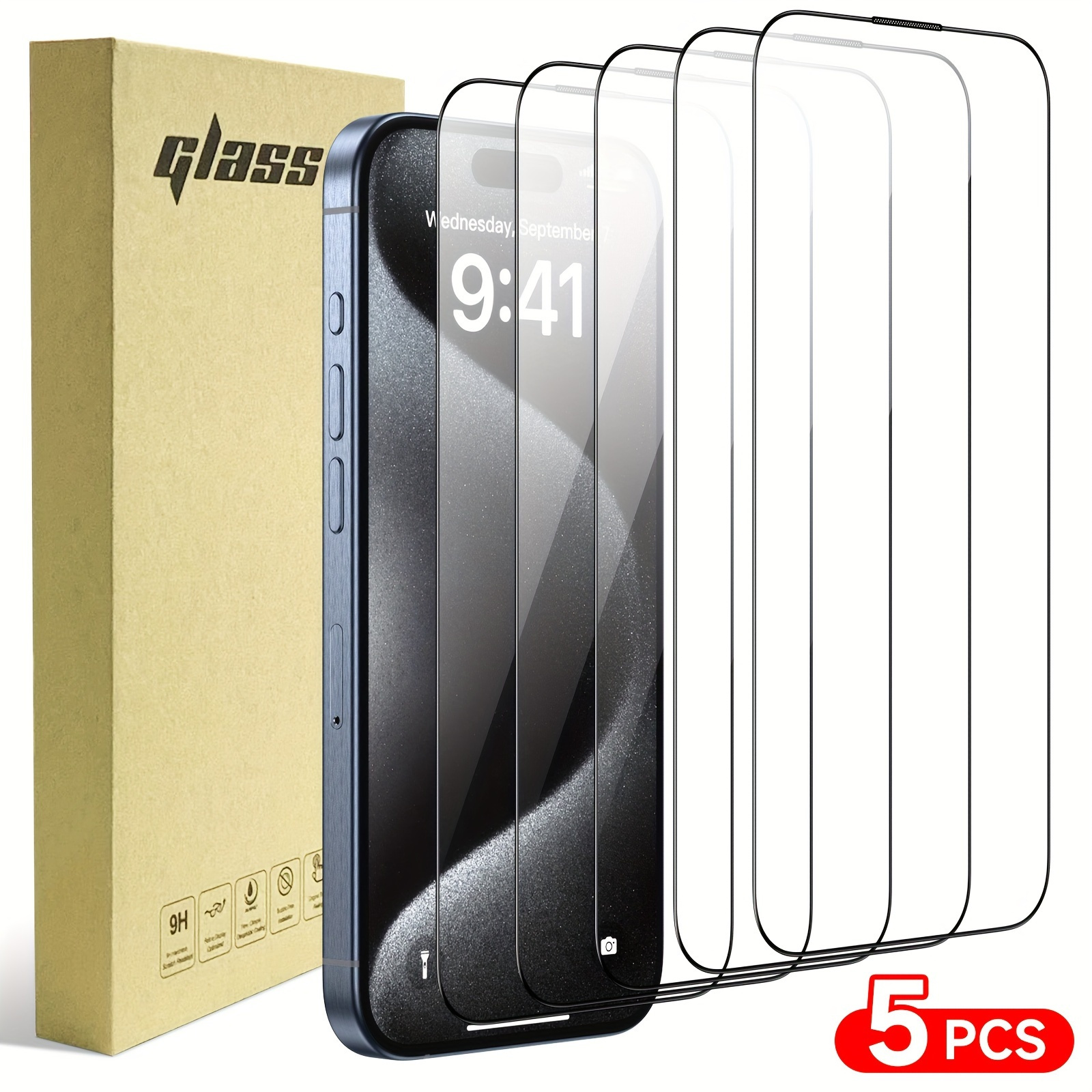 

5pcs Tempered Glass Screen Protector With Suitable For Iphone X/xs/xr/11/12/13/14plus/15pro Max/16pro Maxseries, Ultra-high , 9h Hardness, And Resistant, Dustproof, , For X/xs/xs Max