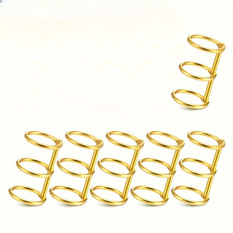 TEMU 6pcs Of 3-ring Metal Loose Leaf Binders, Book Rings With Hinges, Used For , Photo Albums, Notebooks, Binding Book
