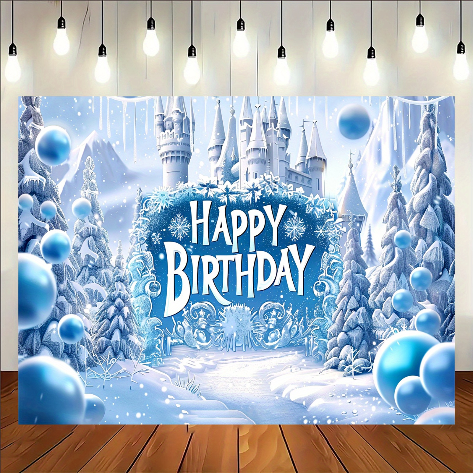 

1pc Winter Birthday Themed Background Banner, Vibrant Photography Banner Birthday Party Supplies Photo Booth Studio Props No Electrical Charge Required