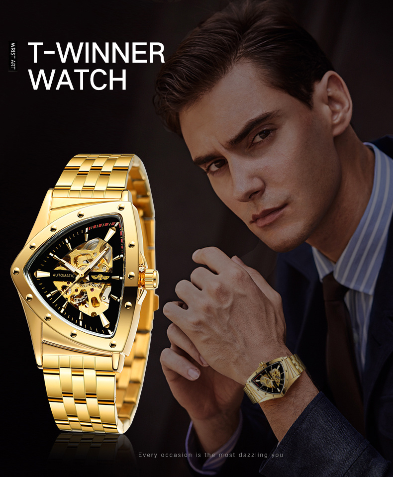 1pc mens   skeleton automatic watch mechanical self winding stainless steel sports wristwatch with   hands silicone strap no battery required details 1