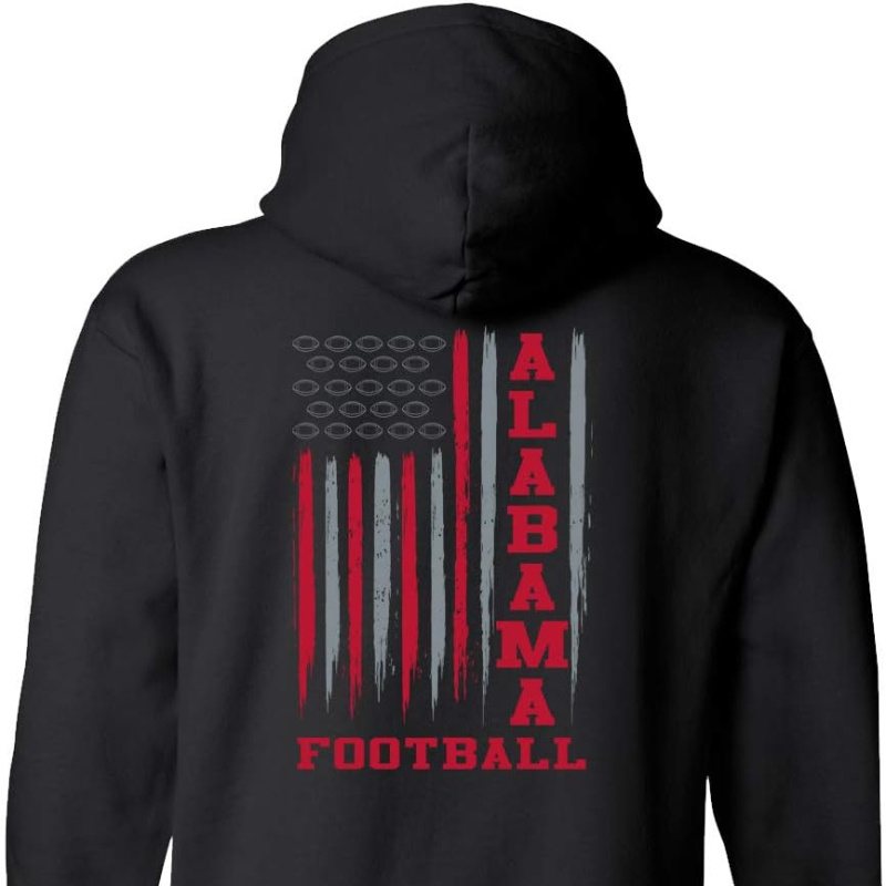 

Football Flag Unisex Hoodie - Pullover Hoodie - Print On Back - Fashionable Cut With Front Pouch Pocket, For