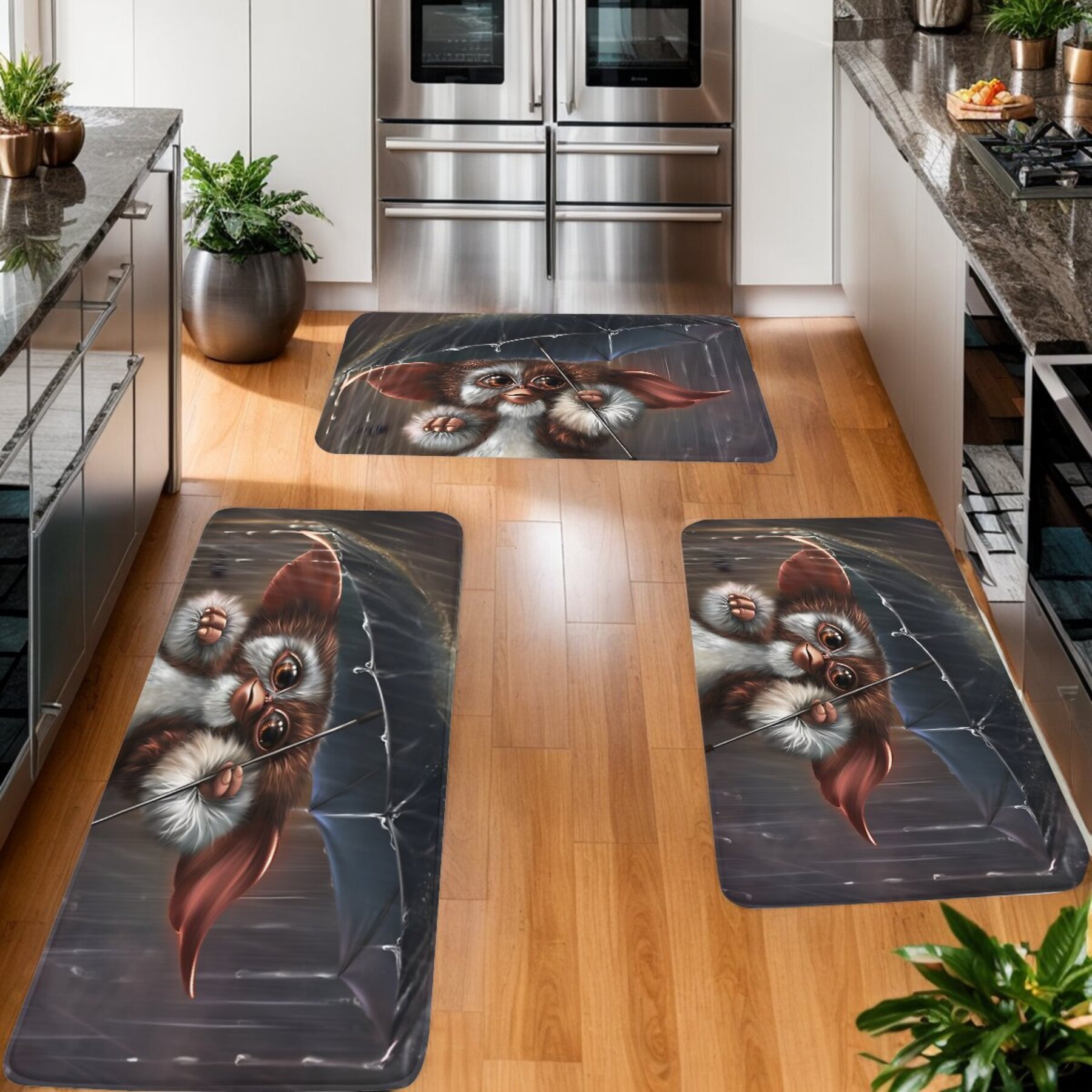 

Cute Non-slip Kitchen Mat Set: Christmas Decor