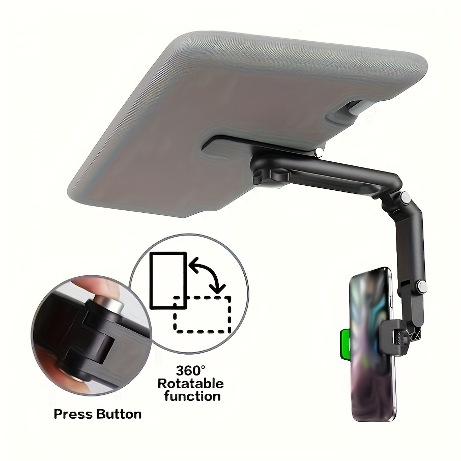 

Support Rotating 1080 Degrees Sun Visor Smartphone Stand, Using Abs Material, Installed On The Dashboard, Waterproof Design, Suitable For Cars, Multifunctional Mobile Phone Holder With Rotating