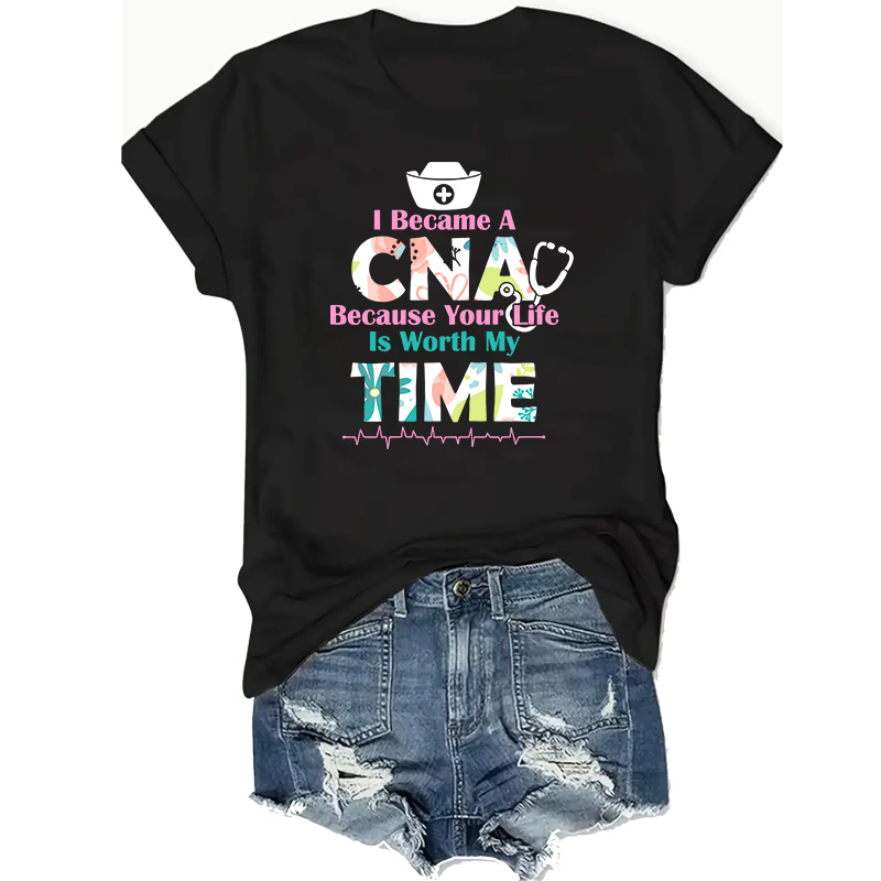 

Cna Inspirational - Soft & Lightweight, Crew Neck, Short Sleeve Casual Top For Women - Summer