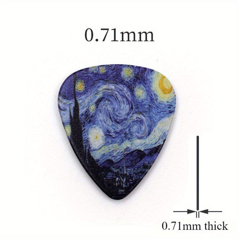 Mixed Color Starry Night Guitar Pick, Polypropylene Material, Different Thickness, Suitable For Original Sound Guitar, Electric Guitar, Musical Instrument Additions Random Color 1pc