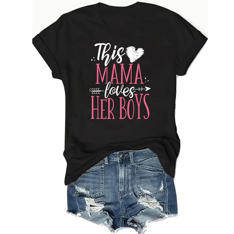 

Her Boys Oversized T- For Women - Polyester , Pattern, Round ,