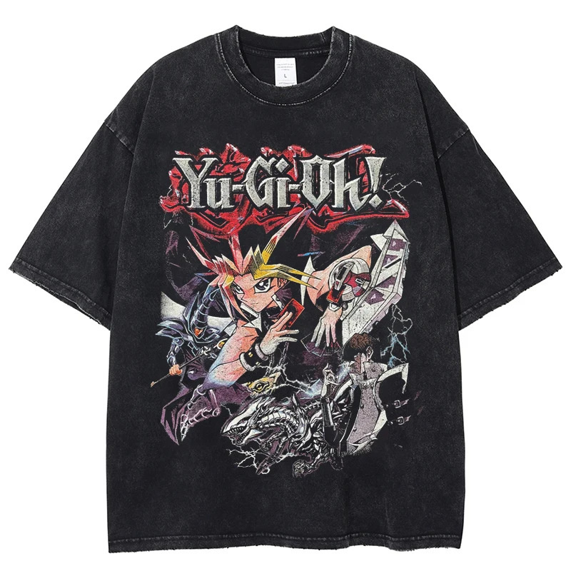 

Ewhyugioh! Anime Dark Game Washing Water Make Old Cotton T-shirt Short Sleeve Summer Dress Newdg004