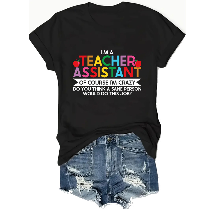 

Women's Plus Size T-, "i'm A Teacher Assistant" , , , Top, , , Summer Outfit, Polyester, , All