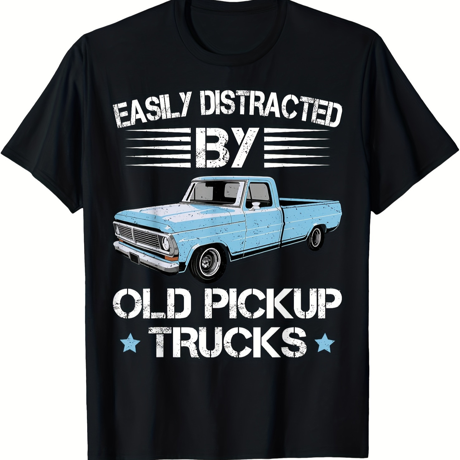 

Vintage Pickup Truck Graphic T-shirt - " By Old Pickup Trucks" Design, 100% Cotton, Casual & Sporty Style For Men, Halloween, Christmas, Valentine's Day, And