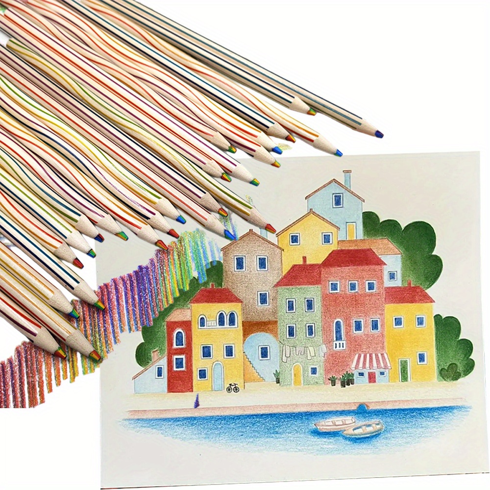 

30 Pcs Rainbow Pencils Art Supplies, Fun To Doodle And Ease To Hold For Drawing, Coloring, Sketching, Classroom Or Party Favor Present, School Supplies