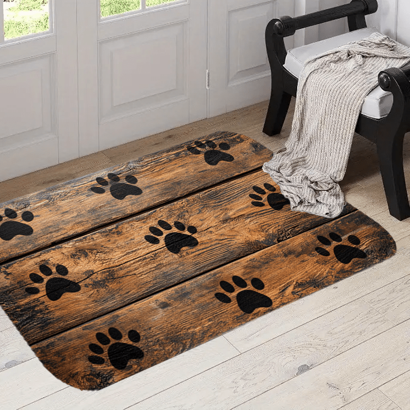 

Pet- Area Rug Paw - Wooden Plank , Washable Mat For , Christmas Decor, For Christmas