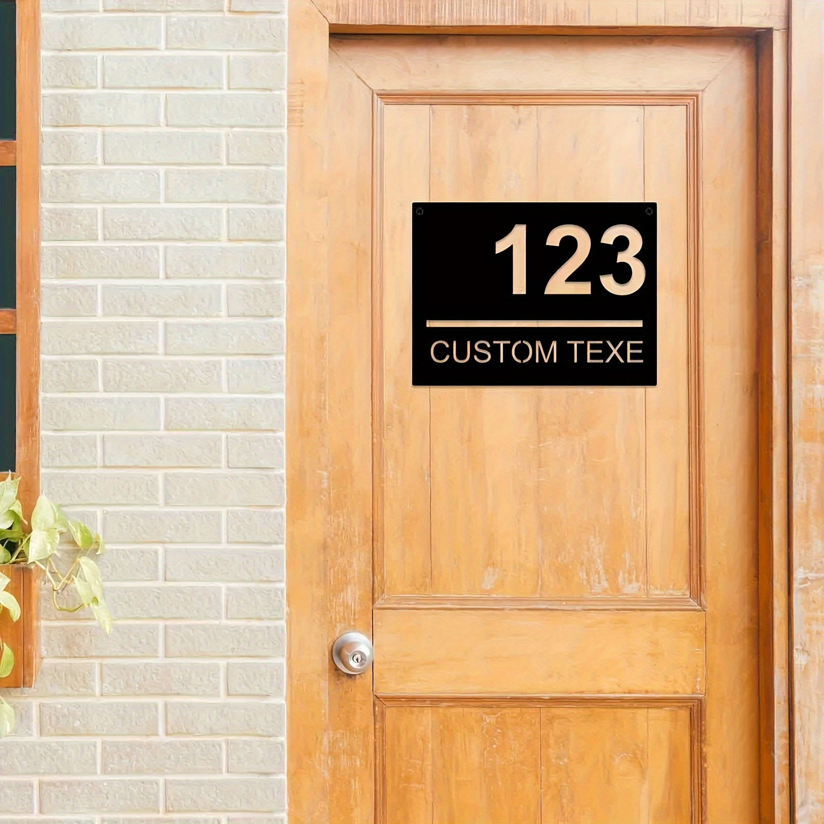 personalized metal address plaque   iron door number sign custom door hanger for house modern street address plate for adults 14 black details 2