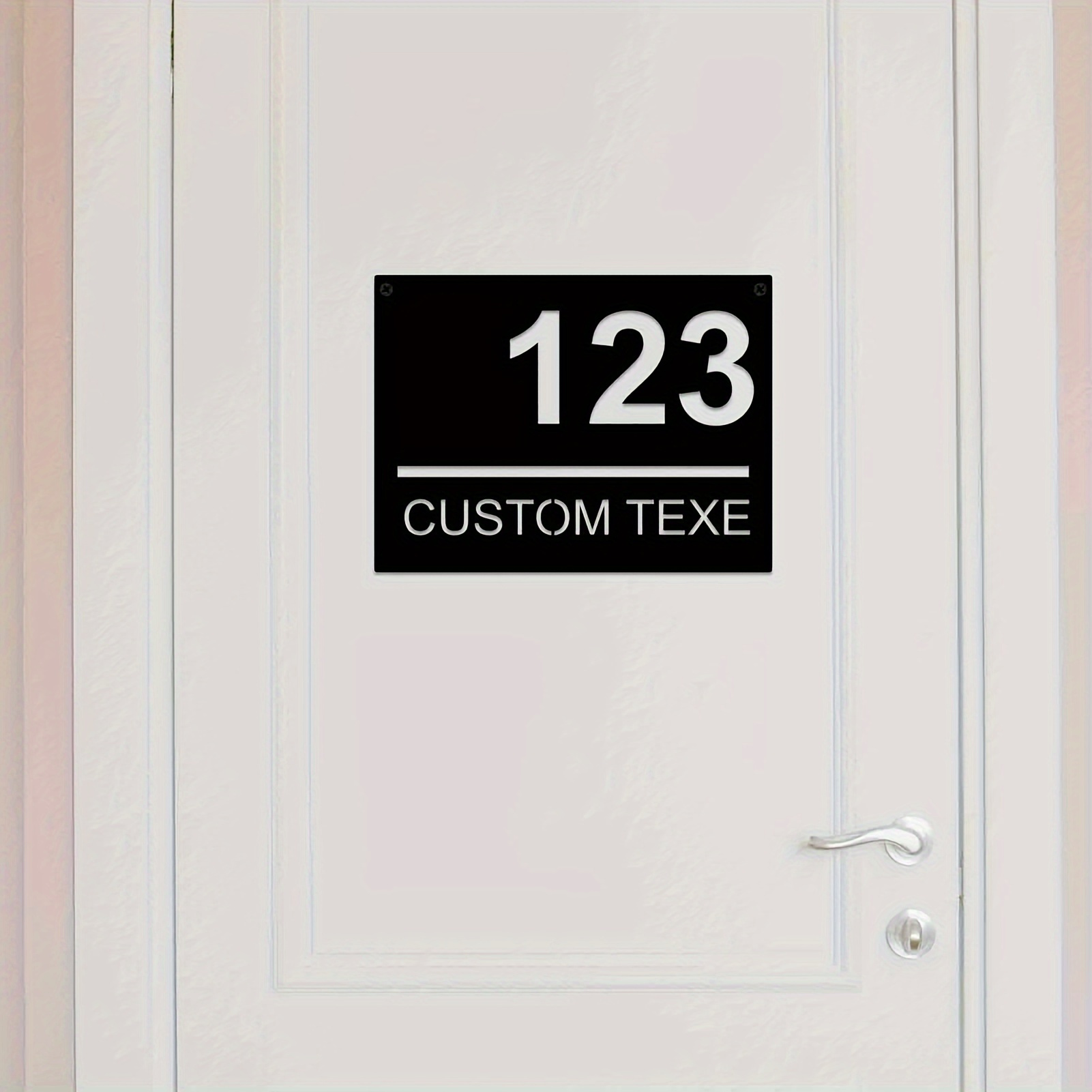 personalized metal address plaque   iron door number sign custom door hanger for house modern street address plate for adults 14 black details 3