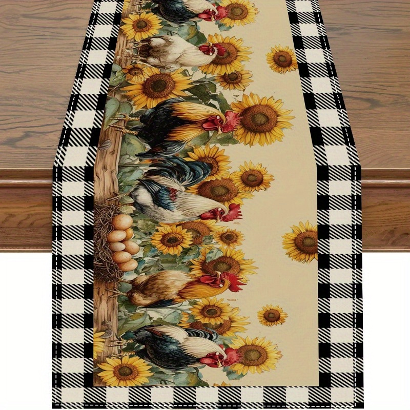 

& Hen Table - For Easter & Dining Decor, Polyester