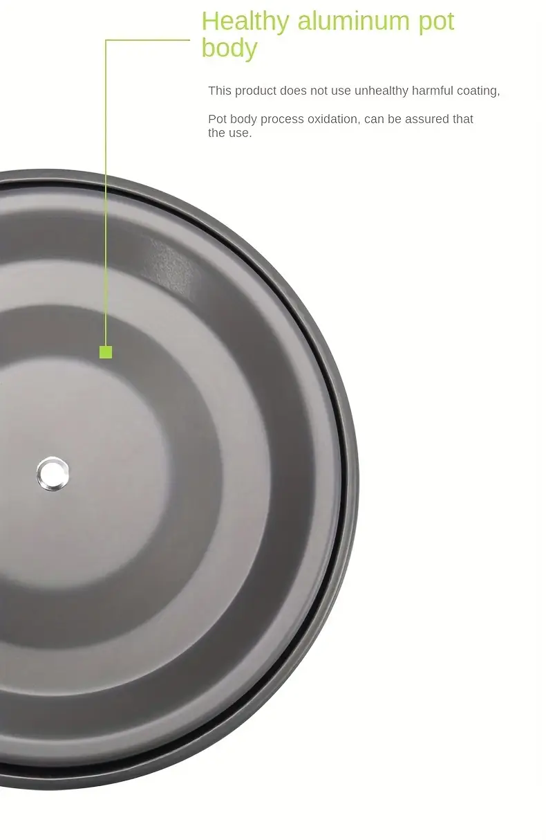 набор алюминиевой походной посуды, антипригарный чайник, кухонные принадлежности для пикников, барбекю, детали 4