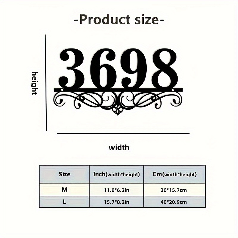 1pc customizable black   number sign weatherproof rust resistant   address plaque   lawn garden decor details 3