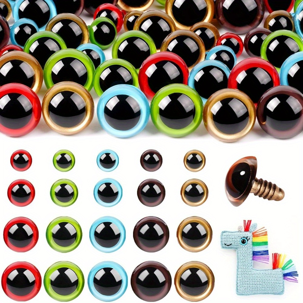 

160pcs Safety Eyes For With Washers 10/ 12/ 16/ 18mm Plastic Safety Eyes For Crochet Craft Safety Eyes Gift For Crochet Lovers Decorations Stuffed Animals Crafting