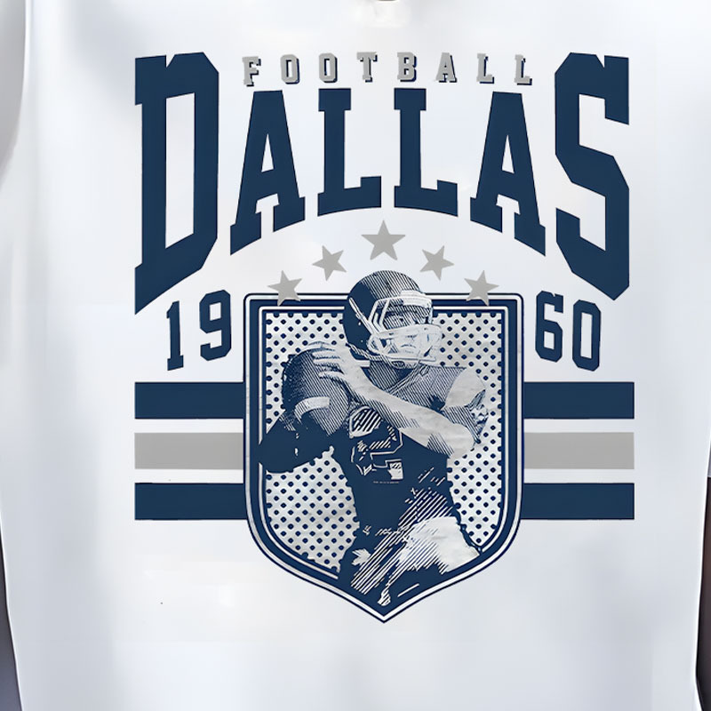 

dallas" Letters, Patterns, Printed Men's T-shirts, T-shirts, Summer Casual And Comfortable T-shirts, Fashionable Short-sleeved Comfortable And Summer T-shirts, Adventure.