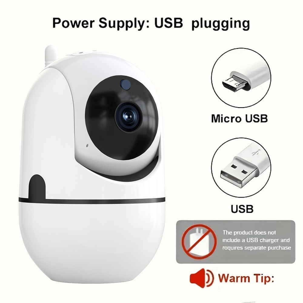 WJG 1/2/4 Pack Indoor Security Camera, 2MP HD Smart Monitor with Night Vision, Wi-Fi, Cloud Storage Option, USB Powered, 1080p Video, Compatible with Smartphones, No Battery - SD Card Included details 3