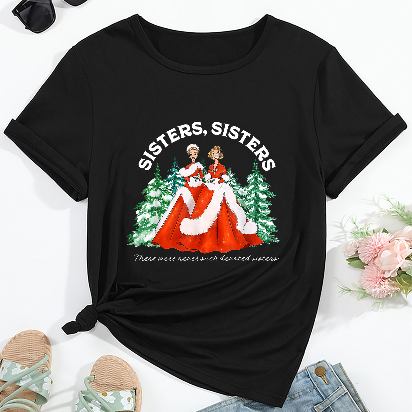 

Women's Christmas T-, ", " , Round , , , Polyester, All , Graphic, Regular Fit, Top