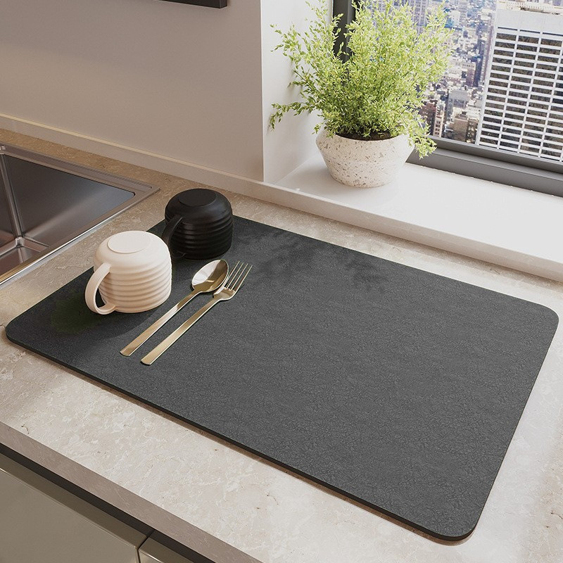 1pc   kitchen countertop protector non slip rubber base spill resistant polyurethane cover heat resistant mat for dishes and cups 15x24 inches details 0