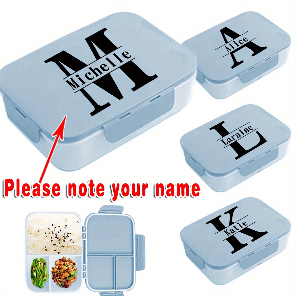 

Personalized Leakproof Bento Lunch Box With Lid - Custom Name, Blue, Fashionable Travel & Camping Organizer For Fresh Meals