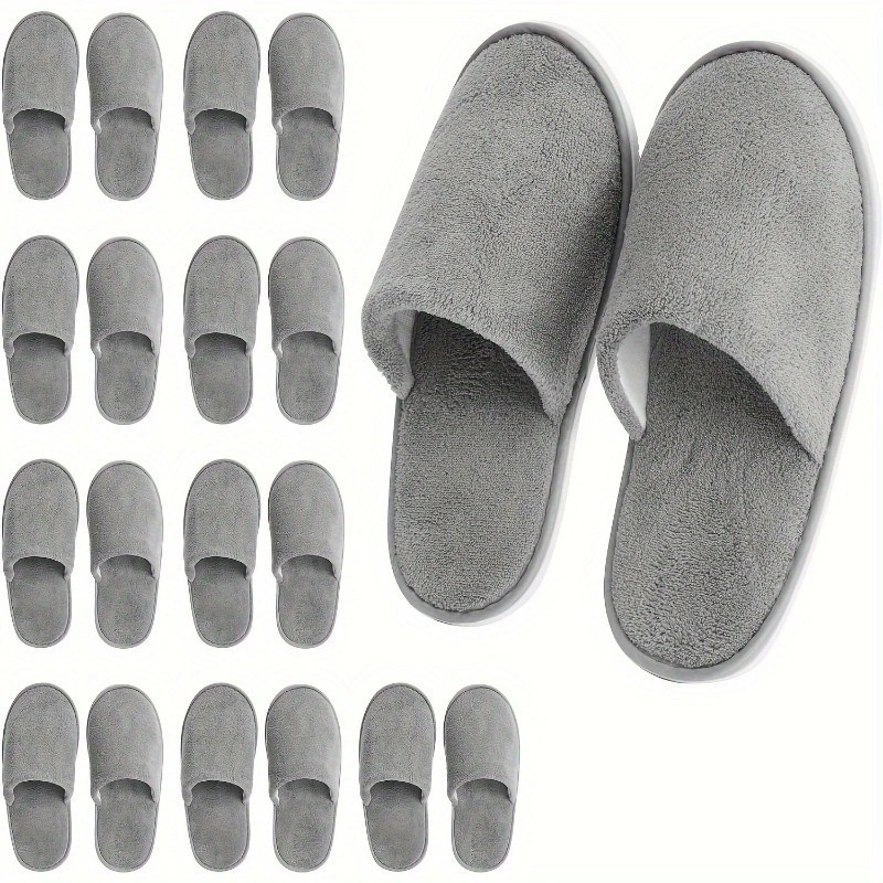 

10 Pairs Men' Disposable Slippers, Lightweight Slip-on Indoor Shoes Hotel Shoes For Guests