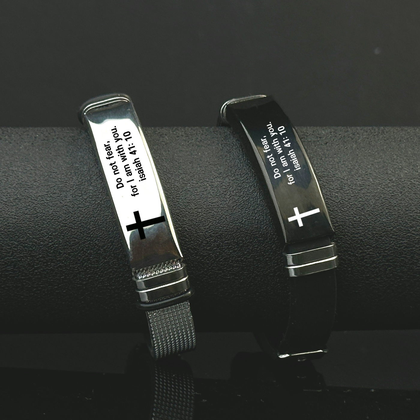 2pcs Adjustable Bible Silicone Bracelet Set