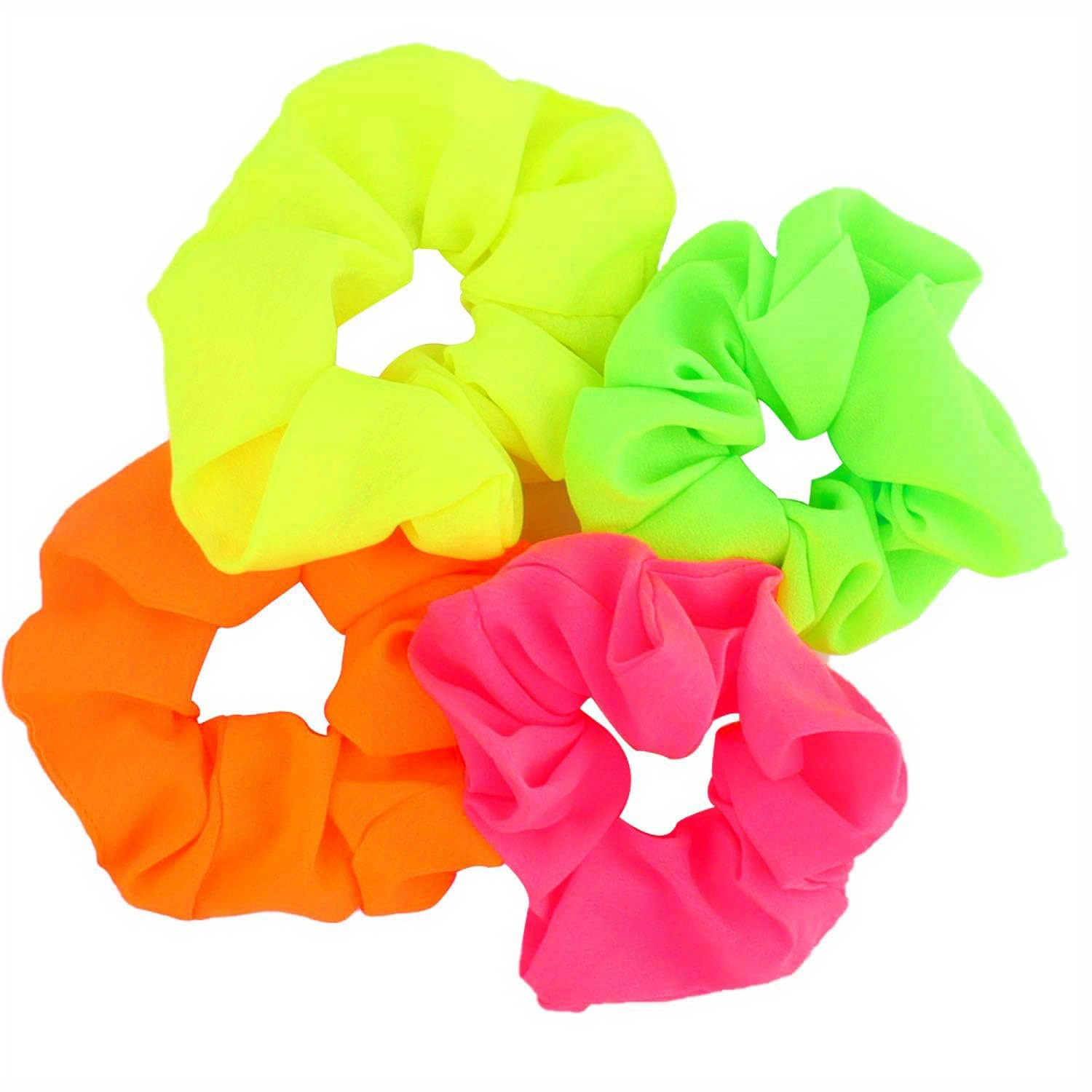 

Hair Bundle, 12pcs Neon Solid Color Hair Bands Ponytail Hair Bundle For Women's Hair Accessories, 80'', Yellow, Green, Pink, Orange, Women's Hair Decoration Decorative Accessories