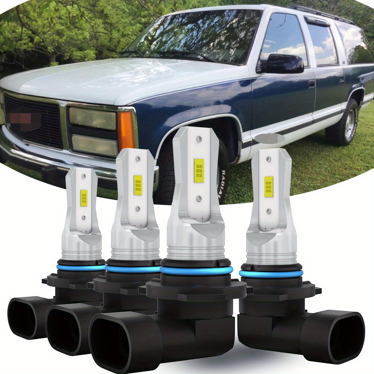 TEMU 4x Led Headlight Bulbs For For C1500 1992-1999 Beam, High Power Lamps, 40w 4000lm 6000k,