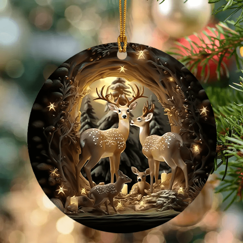 

- 2d Christmas Elk Pendant, For Decoration & Car Hanging,