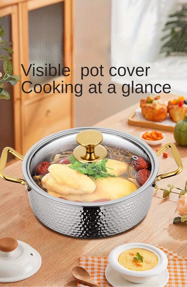 stainless steel   pot 304 sus large capacity restaurant grade chinese soup pot electric gas stove compatible dishwasher safe kitchen cookware details 3