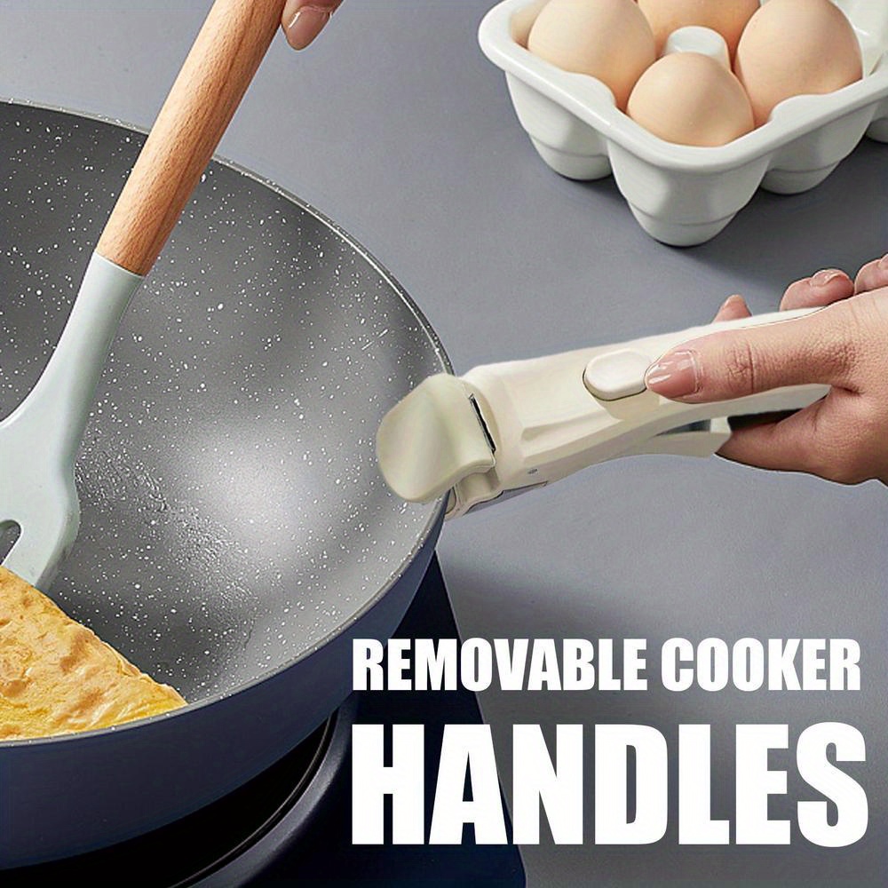 silicone rubber detachable cookware handle universal anti scalding grip for pots and pans heat resistant removable pan handle safe cooking tools use without electricity details 2