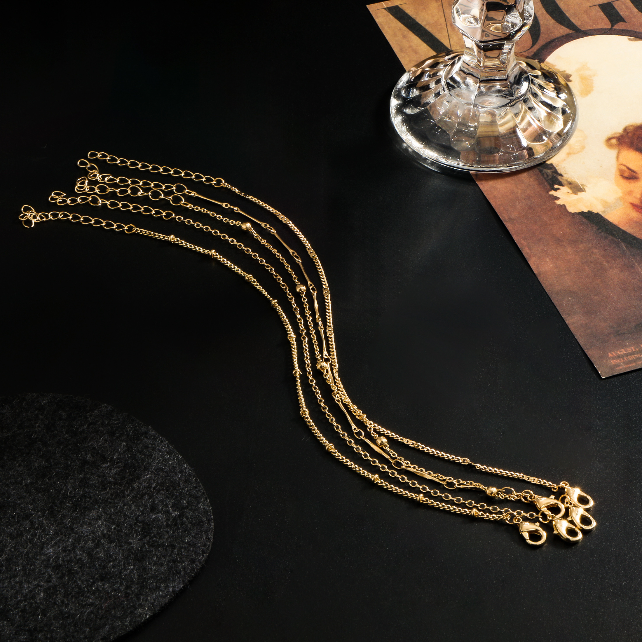 5pcs Sexy Women's Bracelet Set - Minimalist Design, Copper Material