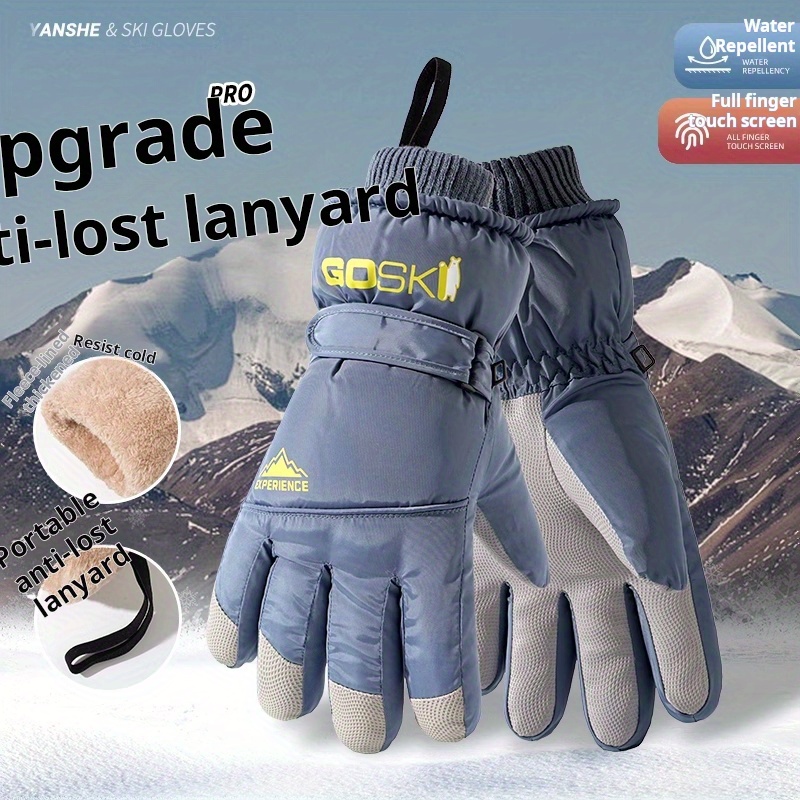 

Men's Ski Gloves, Winter Cycling, Screen, Waterproof And Plush , Men's Riding, Electric Bike, Anti Cold Wind, Outdoor Hiking