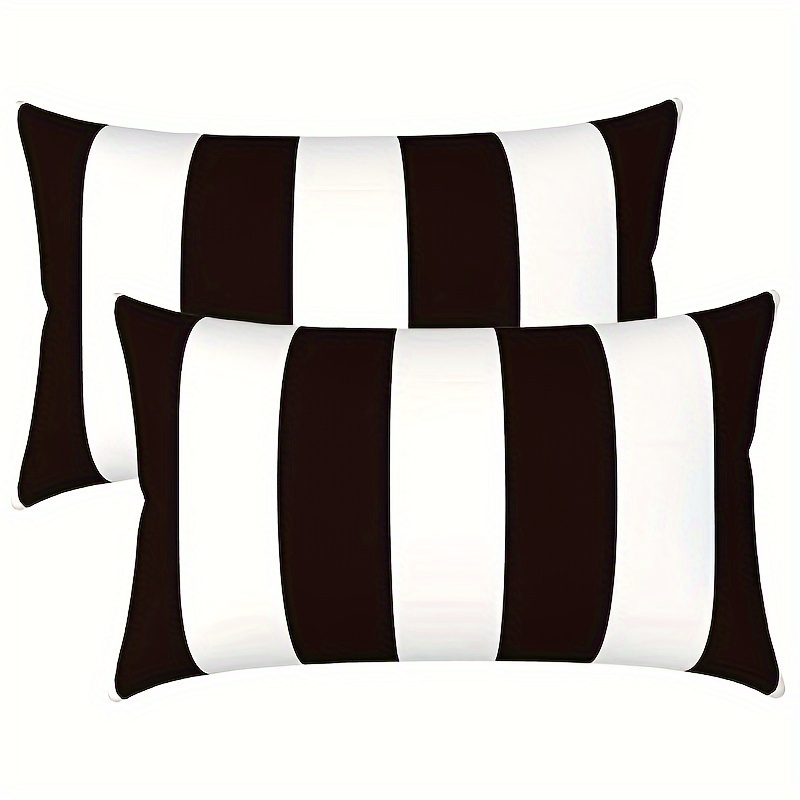 

Striped And , Set Of 2, Polyester , , For Sofa Decor, 12 X 20 -