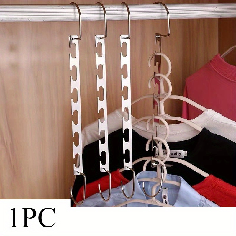 

A Magical Hanger With 6 Holes, A Multi-functional Folding Clothes Rack, A Creative Household Stainless Steel Anti-slip Bracket