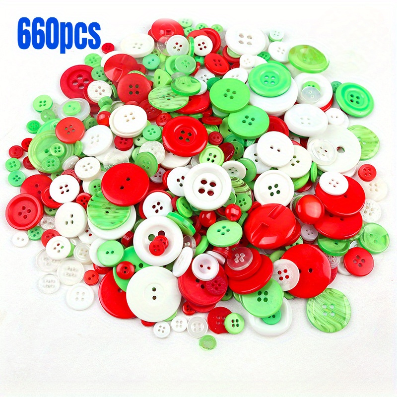 

de 660 Boutons Décoratifs de - Tailles Assorties Rouges, & Blanches Loisirs et Festifs