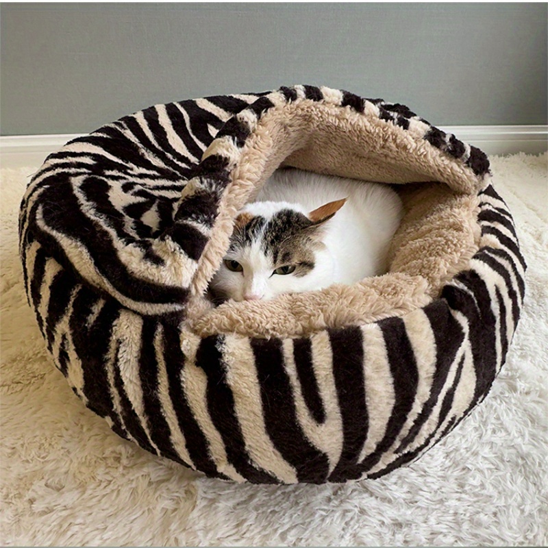 Cat Nest Winter Warm Enclosed Large Thickened Cat House Autumn And Winter Lamb Round Cat Sleeping Bag