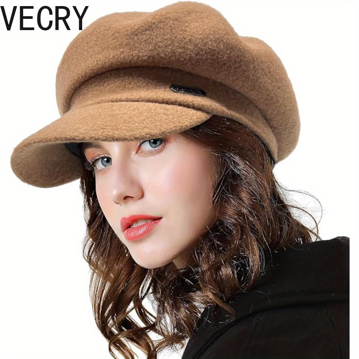 

Vecry Women's 100% Wool Newsboy Cap, Lightweight Knitted Beret With Drawstring Closure, Inelastic Holiday Theme Winter Hat For Thanksgiving