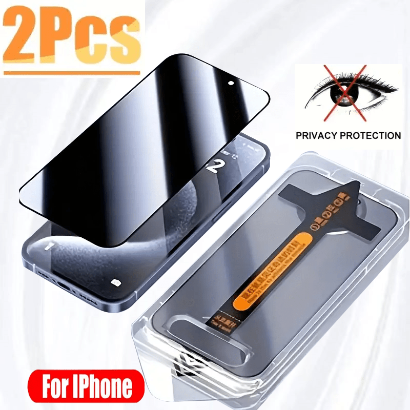 

2-pack Privacy Tempered Glass Screen Protector For /15/14/13/12 - Full Coverage, Curved , Dust-free Installation, -resistant, Explosion-proof With Alignment Frame