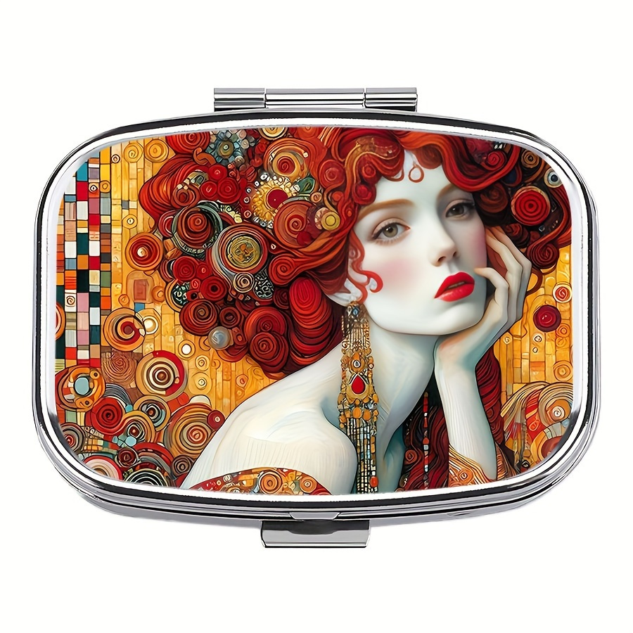 

A Portable Travel Medicine Organizer: A Two-compartment With Decorative Jewelry, Rings, Earrings, And Necklaces - Suitable For Daily Use And Travel