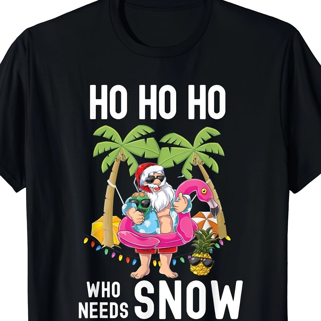 

Christmas Palm Tree Santa Surf Vacation Men's Casual T-shirt