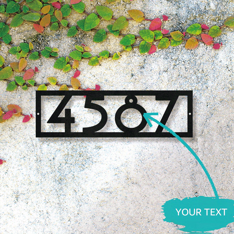 customizable iron scroll address sign personalized house number name plaque for front door garden decor housewarming gift black details 1