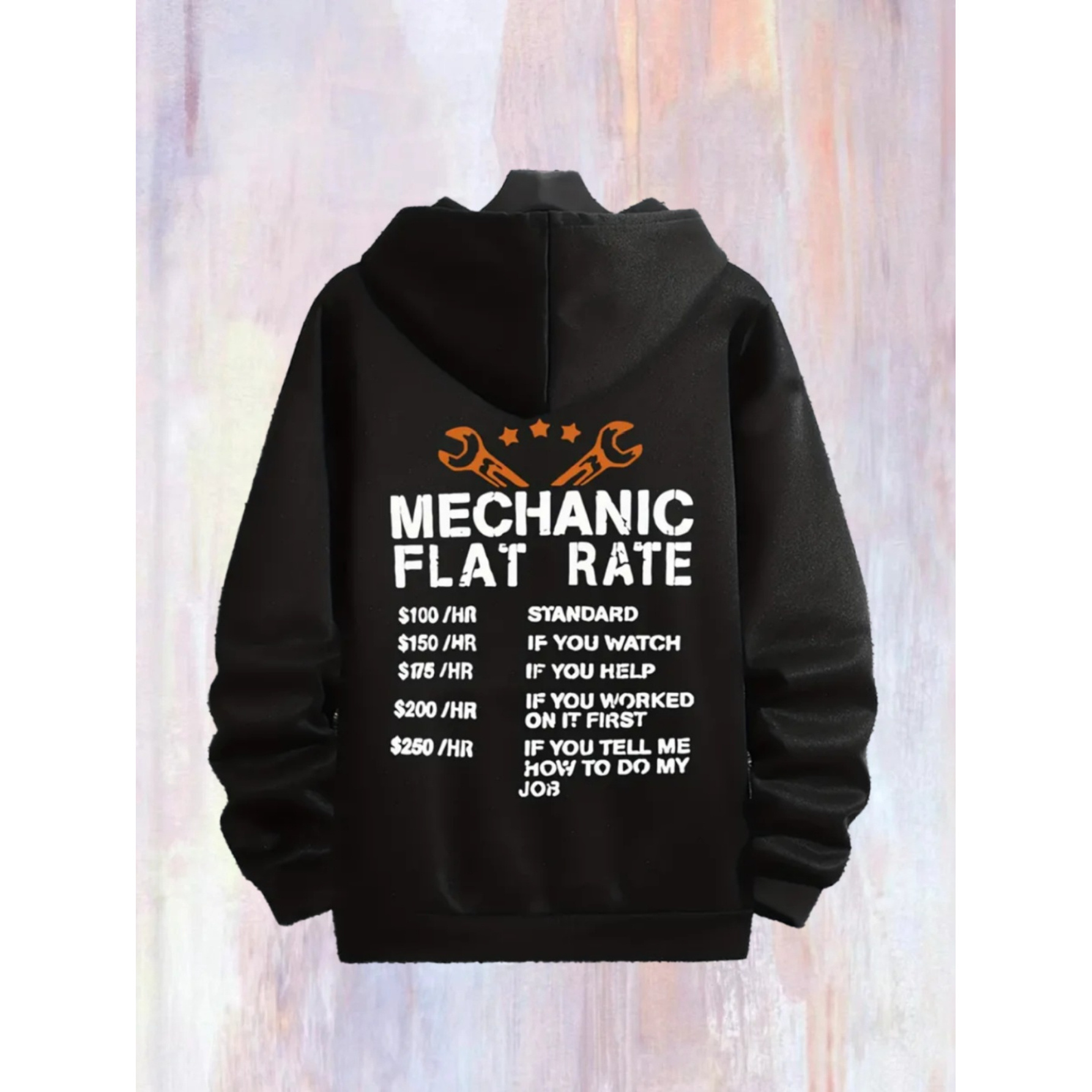 

Men's Mechanic Hoodie Printed With Patterns, With Pockets, , Suitable For Autumn And Winter