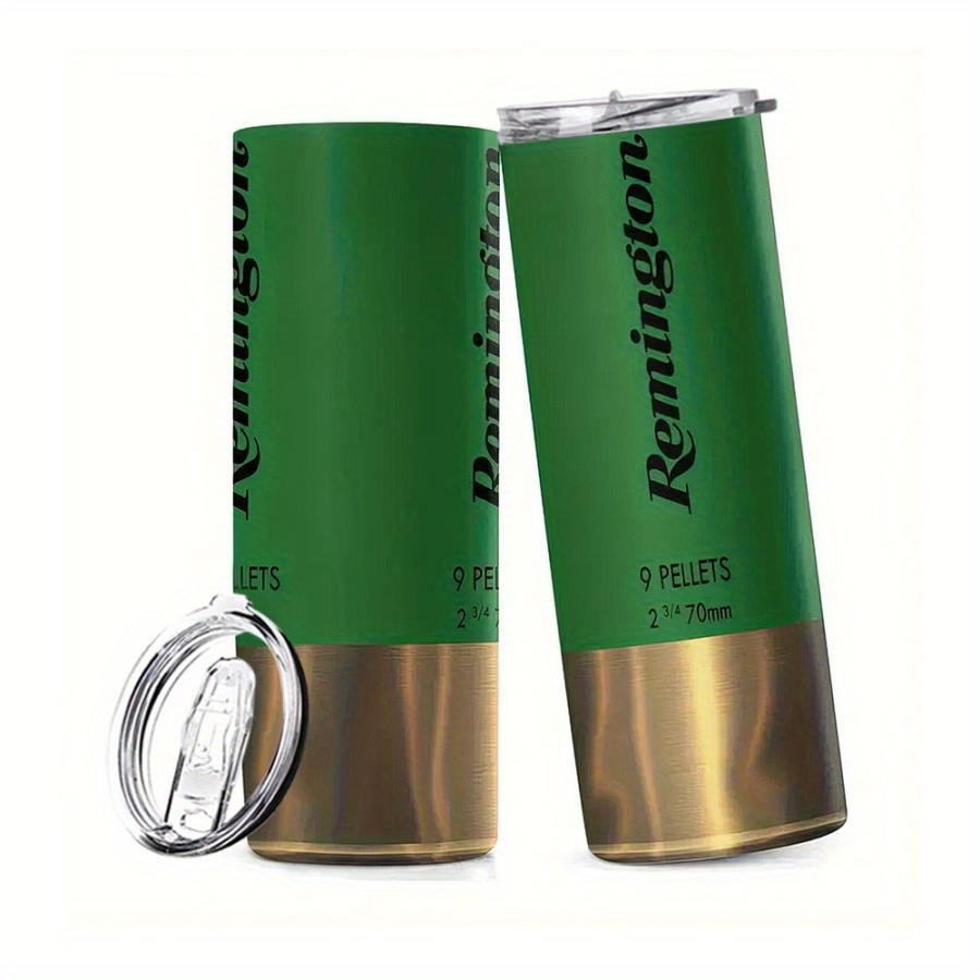 

Bullet Design, 1pc, 20oz 304 Stainless Steel Insulation Water Bottles, Hunting & Outdoor Themed Gift For Men With Lid And Straws, Birthday Gifts, Holiday Gifts, New Year Gift, Christmas Gift