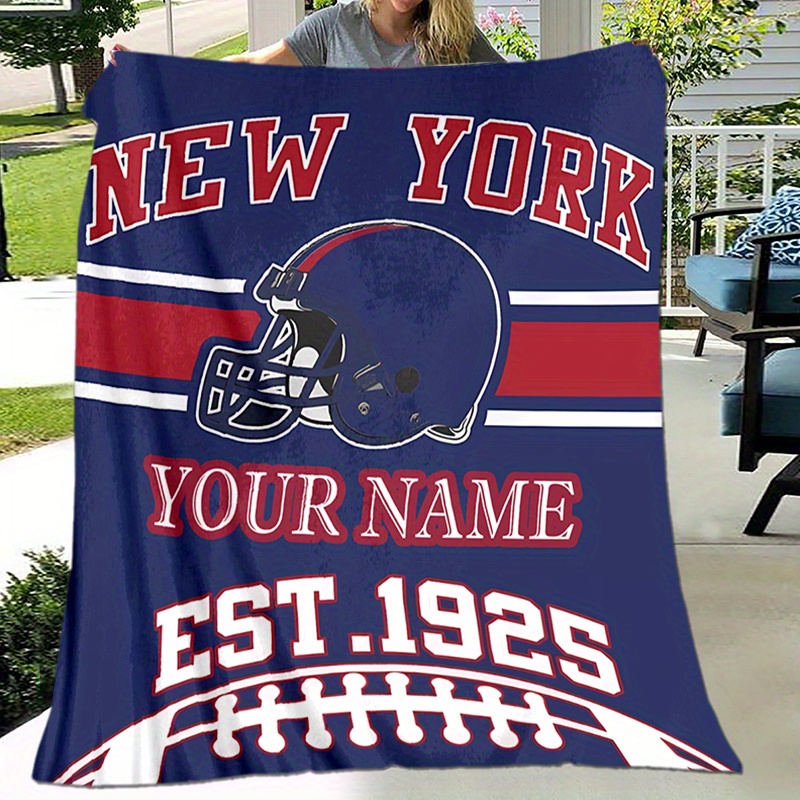 

Personalized New Football Custom Name Blanket - Soft, For All - Perfect Gift For Family & Friends - Ideal For , Camping & Travel