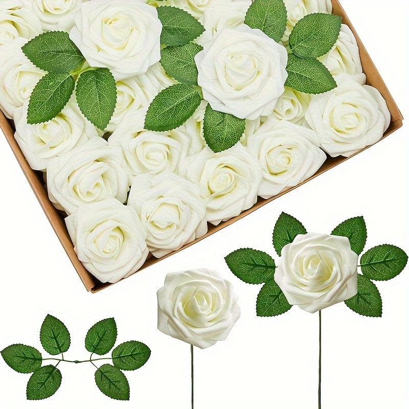 

50-pack Artificial With 4 Leaves, 54pcs , Diy Wedding, Centerpiece, Home Decor, Plastic, Battery-free, Included