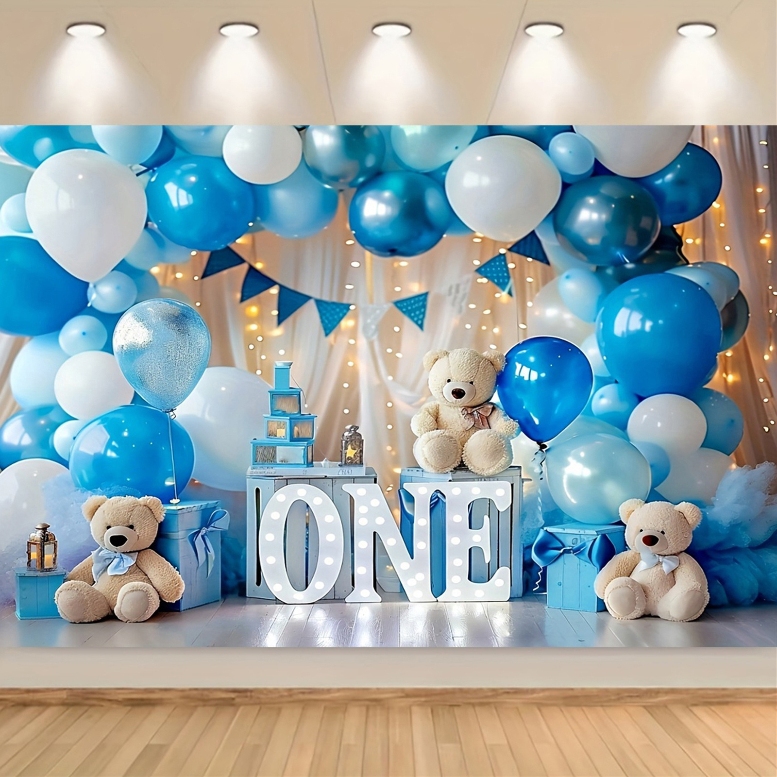 

1pc Polyester Backdrop Hot Air And - Fit Tailgating Decoration For Boy's 1st , No Needed