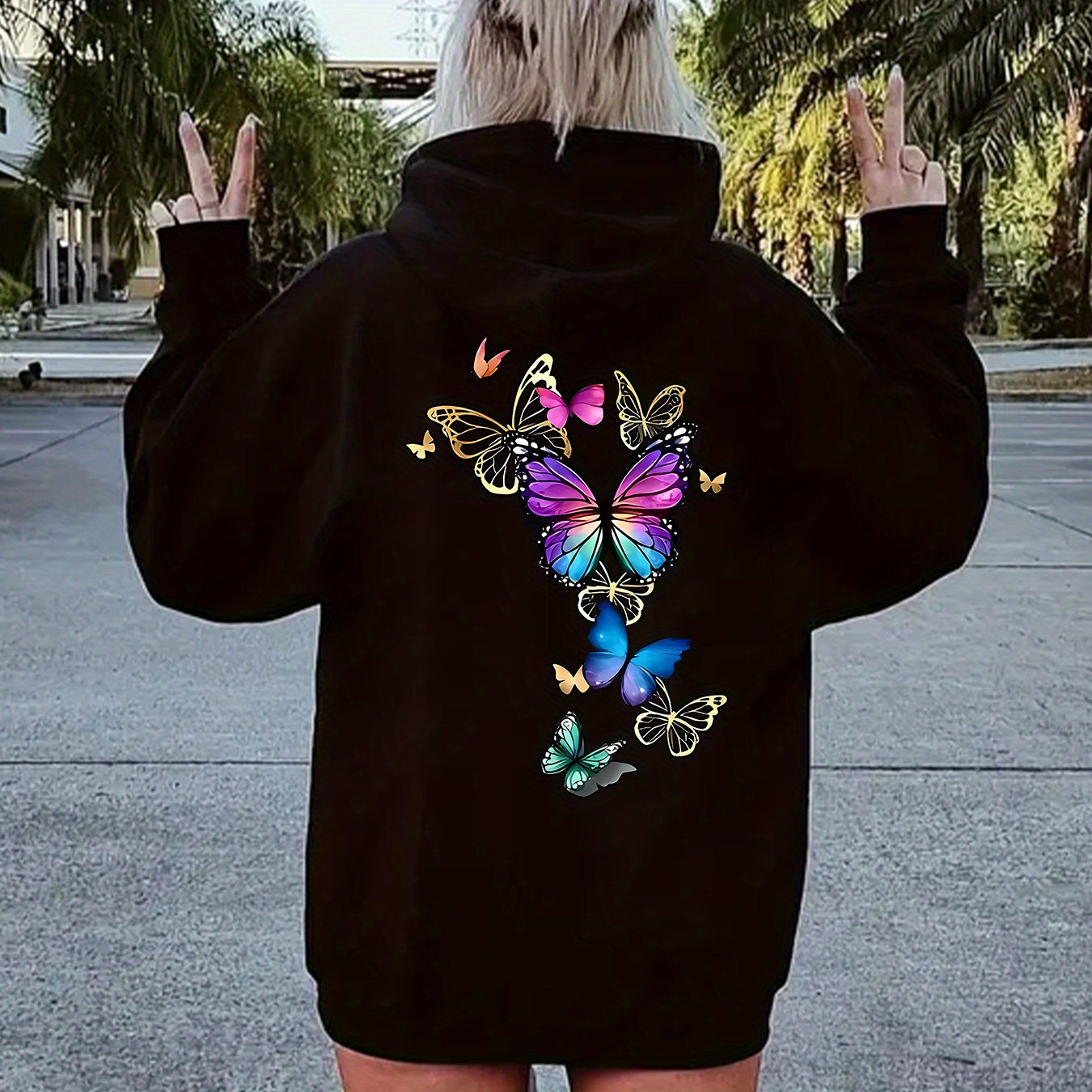 

Long Sleeve Drawstring Hooded For Fall & , Women's Clothing